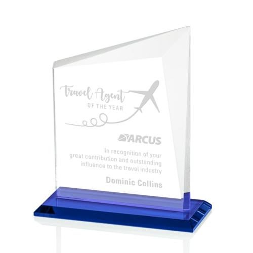 Awards and Plaques - Crystal Trophies - Saucedo Blue Peaks Crystal Trophy