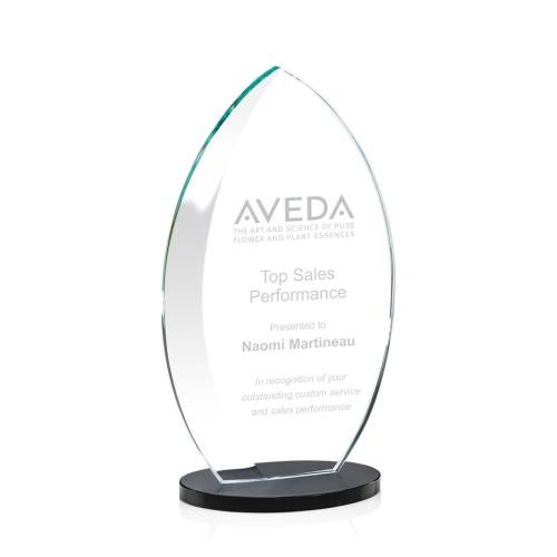 Awards and Plaques - Crystal Trophies - Vernon Black Flame Crystal Trophy