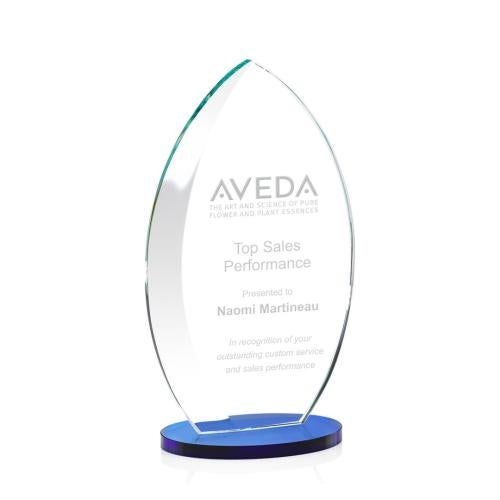 Awards and Plaques - Crystal Trophies - Vernon Blue Flame Crystal Trophy