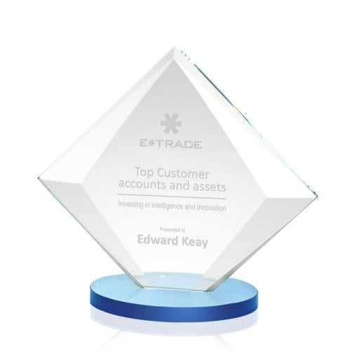 Awards and Plaques - Crystal Trophies - Cronin Sky Blue Crystal Trophy