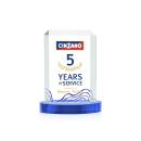 Carey Full Color on Alberton Base Sky Blue Rectangle Crystal Trophy