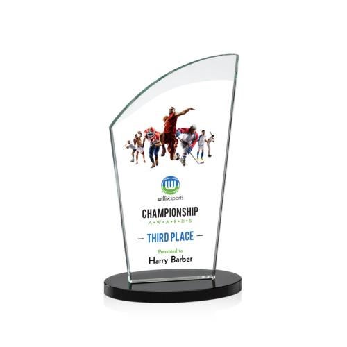 Awards and Plaques - Crystal Trophies - Darling Full Color Black Peaks Crystal Trophy