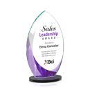 Vernon Full Color Black Flame Crystal Trophy