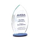 Vernon Full Color Blue Flame Crystal Trophy