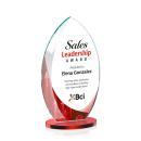 Vernon Full Color Red Flame Crystal Trophy