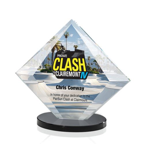 Awards and Plaques - Crystal Trophies - Cronin Full Color Black Crystal Trophy