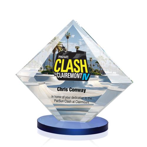 Awards and Plaques - Crystal Trophies - Cronin Full Color Blue Crystal Trophy