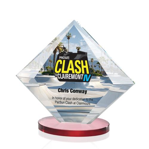 Awards and Plaques - Crystal Trophies - Cronin Full Color Red Crystal Trophy