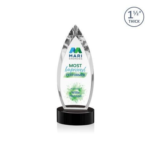 Awards and Plaques - Crystal Trophies - Fortier Full Color on Base Black Peaks Crystal Trophy