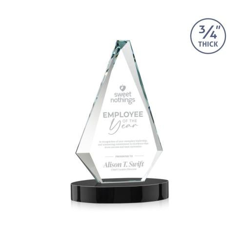 Awards and Plaques - Crystal Trophies - Crowell on Alberton Base Black Crystal Trophy