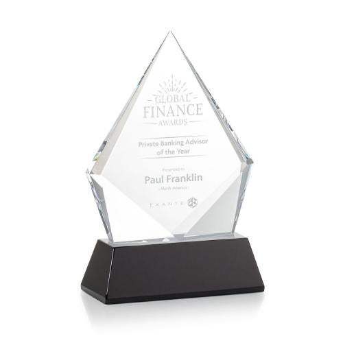 Awards and Plaques - Crystal Trophies - Shelton on Helton Base Black Crystal Trophy