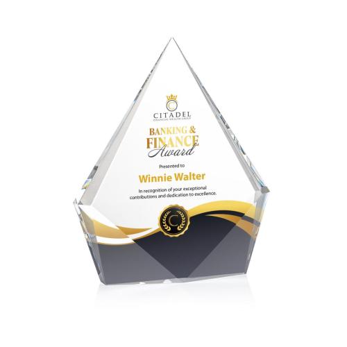 Awards and Plaques - Crystal Trophies - Shelton Full Color Clear Crystal Trophy