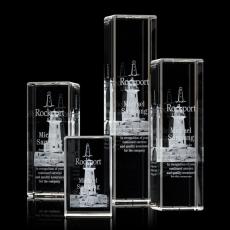 Small 3D Rectangle Crystal Trophy - Crystal Trophies