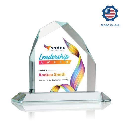 Awards and Plaques - Custom Trophies - McDonald Peak Full Color Peaks Crystal Trophy