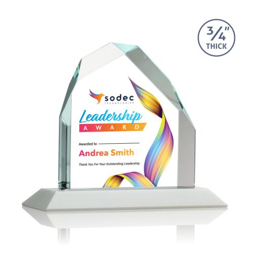 Awards and Plaques - Crystal Trophies - McDonald Peak Full Color Fagan Peaks Crystal Trophy