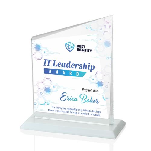 Awards and Plaques - Crystal Trophies - Saucedo Full Color Fagan Peaks Crystal Trophy