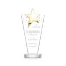 Mantella Gold Star Clear Polygon Crystal Trophy