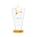 Mantella Gold Star Amber Polygon Crystal Trophy