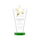 Mantella Gold Star Green Polygon Crystal Trophy