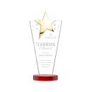 Mantella Gold Star Red Polygon Crystal Trophy