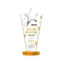 Mantella Chrome Star Full Color Amber Polygon Crystal Trophy