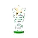 Mantella Gold Star Full Color Green Polygon Crystal Trophy