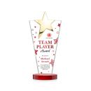 Mantella Gold Star Full Color Red Polygon Crystal Trophy