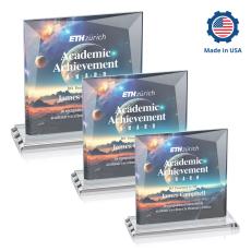 Paulson Full Color Square / Cube Crystal Trophy - Crystal Trophies