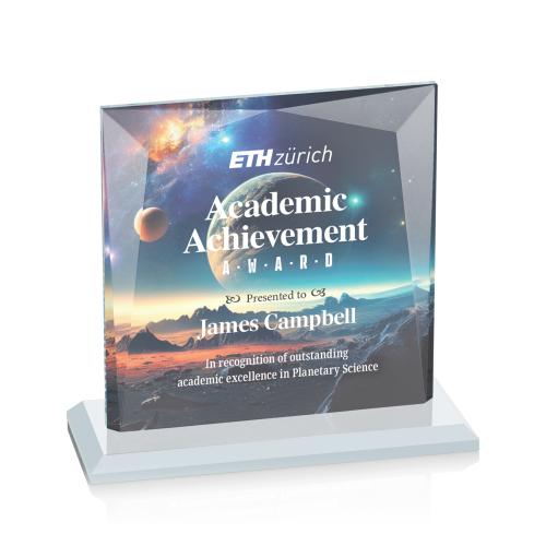 Awards and Plaques - Crystal Trophies - Paulson Full Color Fagan Square / Cube Crystal Trophy