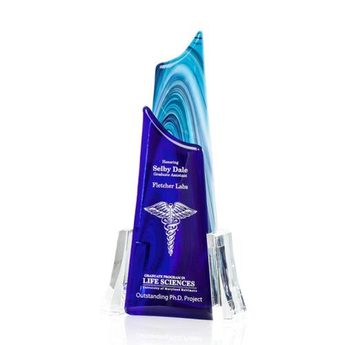 Awards and Plaques - Glass Trophies - Art Glass Trophies - Wilkerson Peaks Glass Trophy