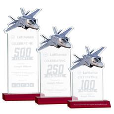 Top Gun Red Unique Crystal Trophy - Crystal Trophies
