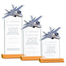 Top Gun Amber Unique Crystal Trophy - Crystal Trophies