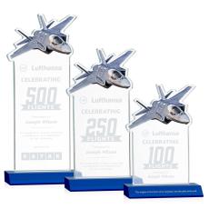 Top Gun Blue Unique Crystal Trophy - Crystal Trophies