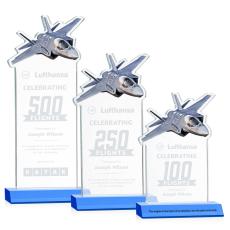Top Gun Sky Blue Unique Crystal Trophy - Crystal Trophies