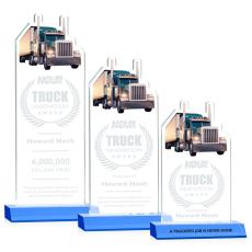 Longhaul Sky Blue Unique Crystal Trophy - Crystal Trophies