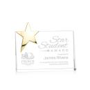 Denham Star Gold Rectangle Crystal Trophy
