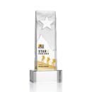 Hinson Star Full Color on Base Clear Rectangle Crystal Trophy
