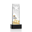 Hinson Star Full Color on Base Black Rectangle Crystal Trophy