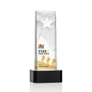 Hinson Star Full Color on Base Black Rectangle Crystal Trophy