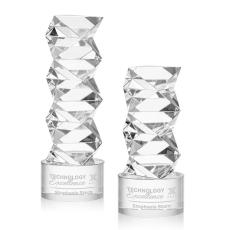 Callucci on Round Base Clear Towers Crystal Trophy - Crystal Trophies