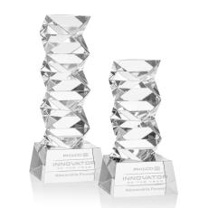 Callucci on Small Base Clear Towers Crystal Trophy - Crystal Trophies