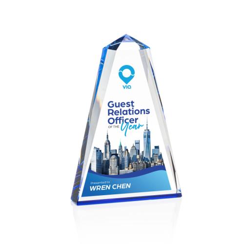 Awards and Plaques - Crystal Trophies - Cotswold Full Color Pyramid Crystal Trophy