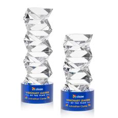 Callucci Full Color on Round Base Blue Towers Crystal Trophy - Custom Trophies