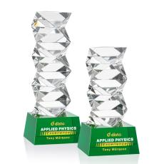 Callucci Full Color on Small Base Green Towers Crystal Trophy - Custom Trophies