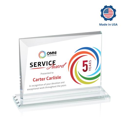 Awards and Plaques - Crystal Trophies - Leyva Full Color Rectangle Crystal Trophy