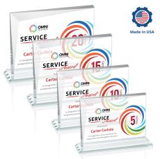 Leyva Full Color Rectangle Crystal Trophy - Crystal Trophies