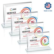 Leyva Full Color Rectangle Crystal Trophy - Custom Trophies