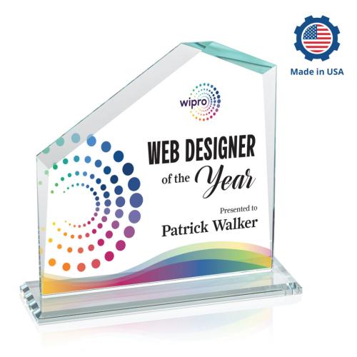 Awards and Plaques - Crystal Trophies - Sellers Full Color Peaks Crystal Trophy
