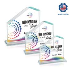 Sellers Full Color Peaks Crystal Trophy - Custom Trophies