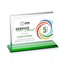 Leyva Full Color Green Rectangle Crystal Trophy